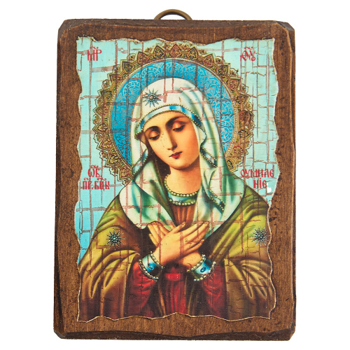 Икона Божией Матери "Умиление", 6,5х9 см, под старину фото 3