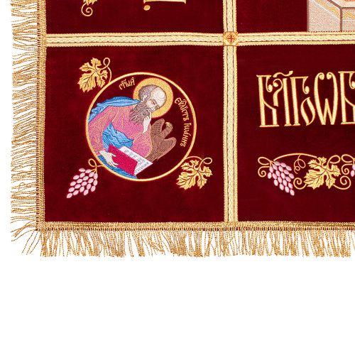 Плащаница Спасителя с предстоящими, бархат, 165х105 см фото 5