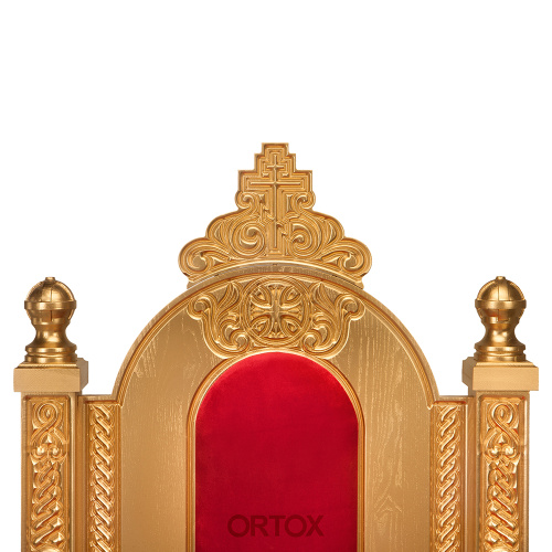 Архиерейский трон "Ярославский" позолоченный, 78х72х160 см фото 3