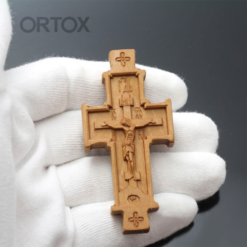 Крест параманный деревянный резной, 3,7х8 см фото 5