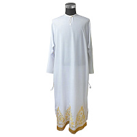 Подризник белый, мокрый шелк, золотая вышивка