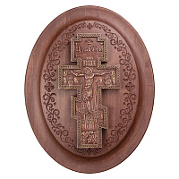 Настенное панно "Крест восьмиконечный", 53х67 см, ольха