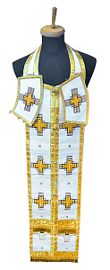 Требный набор / комплект белый, греческий шелк, вышивка (золотой галун)