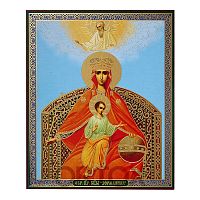 Икона Божией Матери "Державная", бумага, УФ-лак, 10х12 см