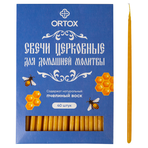 Свечи маканые воскосодержащие для домашней молитвы "ORTOX", 40 шт. фото 6