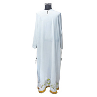 Подризник белый, золотая вышивка, бахрома