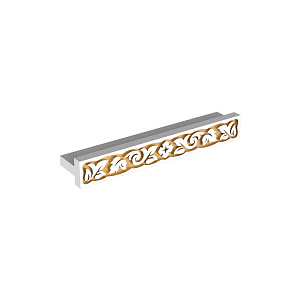Полочка для икон "Суздальская" прямая белая с золотом (патина) (ширина 35 см)