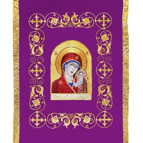 Хоругви вышитые фиолетовые, 50х145 см, комплект фото 4