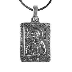 Образок мельхиоровый с ликом благоверного князя Владислава Сербского, серебрение (средний вес 5 г)
