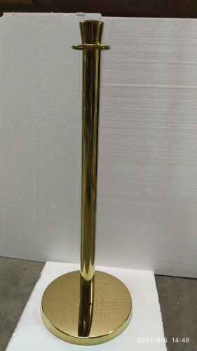 Столбик ограждения солеи металлический, 32х91 см, цвет "под золото", У-1120 фото 2