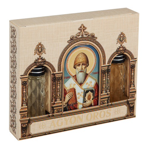 Набор ароматов с иконой святителя Спиридона Тримифунтского, в индивидуальной подарочной упаковке, 2 шт. по 10 мл фото 2