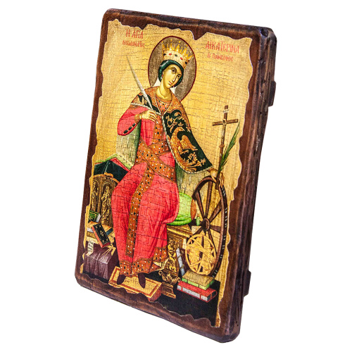 Икона великомученицы Екатерины Александрийской, под старину №2 фото 2