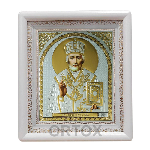 Икона святителя Николая Чудотворца, 21х24 см, прямая багетная рамка, У-0160