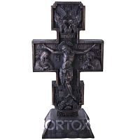 Крест настольный деревянный резной с подставкой, 16х31 см