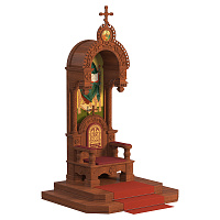Архиерейский трон с сенью "Романовский", цвет "кипарис", 113х89х351 см