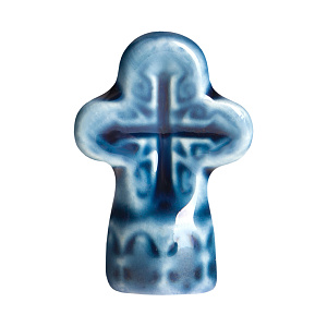 Гасильник для свечей керамический "Крест", 2,1х3,1 см (синий)