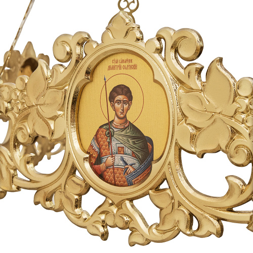 Хорос с иконами "Богоявленский" на 15 свечей, цвет "под золото", диаметр 151 см фото 6
