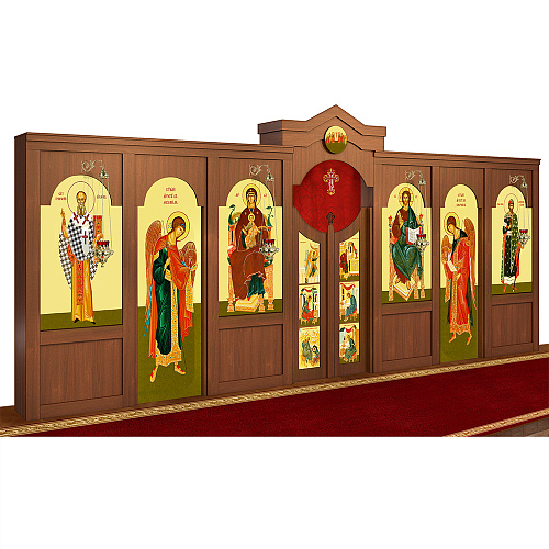 Иконостас "Самарский" одноярусный, цвет "ноче экко", 608х40х275 см Иконостас "Самарский" одноярусный, цвет "ноче экко", 608х40х275 см