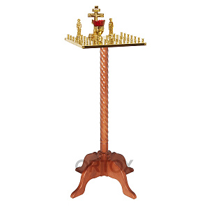 Панихидный стол на 36-50 свечей "Суздальский", цвет "кипарис", колонна (на 36 свечей)