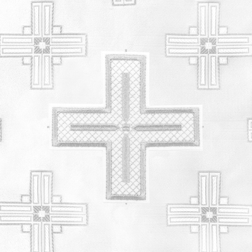 Накидка на аналой перекидная, шелк "Святительский", белая с серебром, 45,5х200 см фото 4