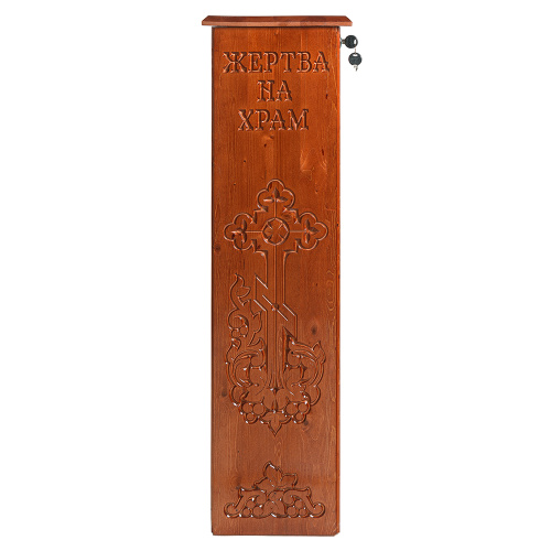 Ящик для пожертвований "Суздальский", цвет "кипарис", напольный, прямой, 25х25х90 см фото 2 Ящик для пожертвований "Суздальский", цвет "кипарис", напольный, прямой, 25х25х90 см фото 2