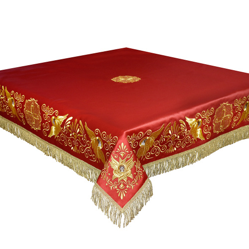 Пелена на престол красная, атласный шелк, вышивка фото 2