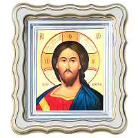 Икона Спасителя, 25х28 см, фигурная багетная рамка №3
