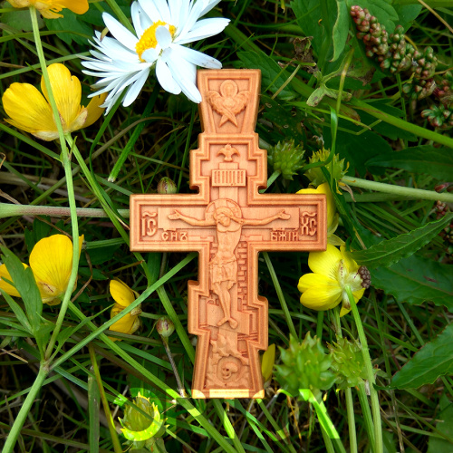 Крест деревянный нательный «Серафимский», цвет светлый, высота 6,5 см фото 6