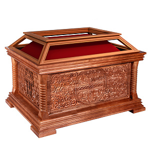 Гробница под Плащаницу "Костромская" светлая, 138х98х96 см (красная ткань)