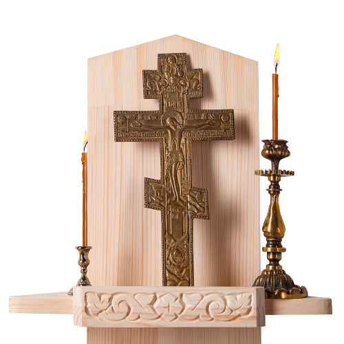 Полка для икон "Суздальская" угловая, цвет "натуральное дерево", 3 яруса фото 3