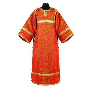 Стихарь алтарника, парча "Афон", красный с золотом (размер 46, рост 190 см, без подклада)