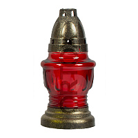 Лампада неугасимая (фонарик) красная, высота 17 см