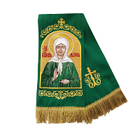 Закладка для Евангелия вышитая с иконой блаженной Матроны Московской, 160х14,5 см