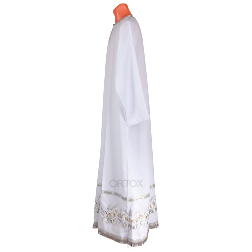 Подризник белый с вышивкой "Ромашка", мокрый шелк фото 4