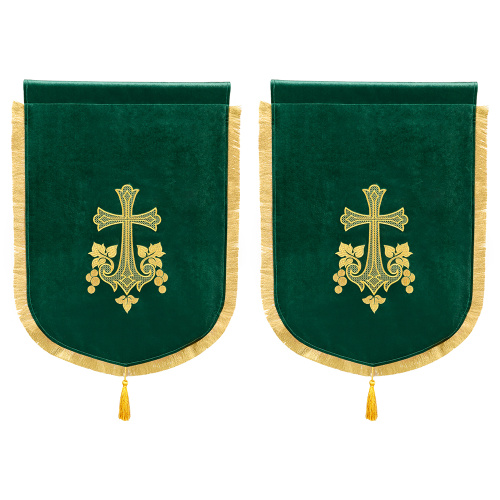 Хоругви малые вышитые зеленые, 45х65 см фото 2