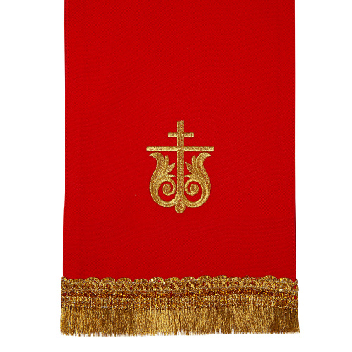 Закладка для Евангелия с иконой Спасителя красная, 160х14,5 см фото 3