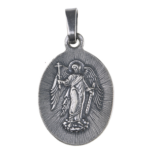 Образок мельхиоровый с ликом мученицы Дарии Римской, серебрение фото 3