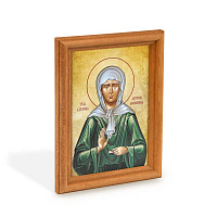 Икона Матроны Московской в деревянной рамке, цвет "кипарис", 12х1,5 х17 см