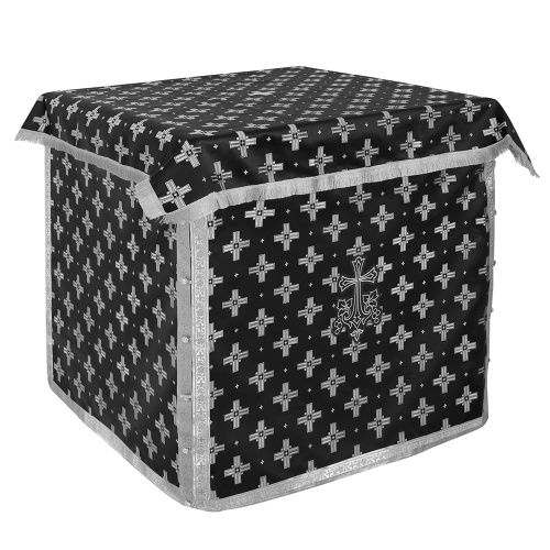 Облачение на престол с пеленой, шелк "Святительский", черное с серебром