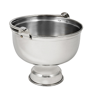 Водосвятная чаша на 1 л, нержавеющая сталь, 16х13,5 см (с ручкой)