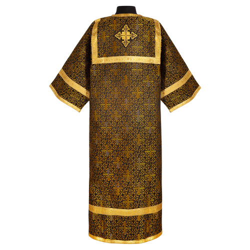 Стихарь алтарника, парча "Афон", черный с золотом фото 2