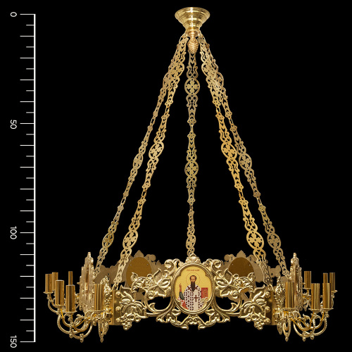 Хорос с иконами "Богоявленский" на 15 свечей, цвет "под золото", диаметр 151 см фото 3