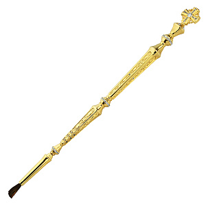 Стрючица из ювелирного сплава в позолоте с фианитами, длина 21 cм (белые фианиты)
