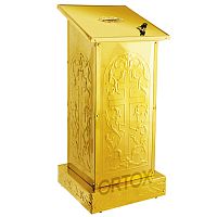 Ящик для пожертвований "Иерусалимский" напольный с замком, чеканка, 50х50х90 см