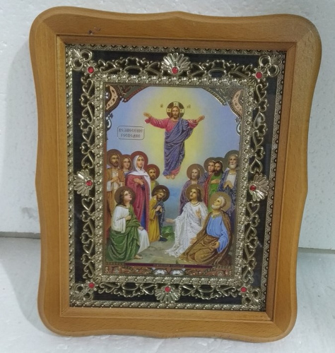 Икона Вознесения Господня, 22х27 см, фигурная багетная рамка, У-1120 фото 2