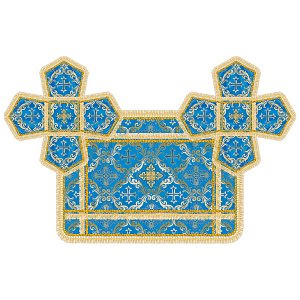 Покровцы и воздух, шелк "Николаевский", голубые (45х45 см, объем потира 0,5-0,75 л)