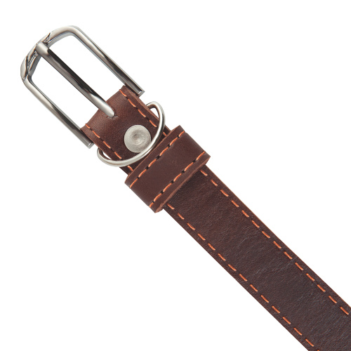 Ремень женский кожаный коричневый с молитвой Честному Кресту и Иисусовой молитвой, ширина 1,8 см, с  фото 2