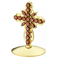 Крест на митру из ювелирного сплава в позолоте, с фианитами