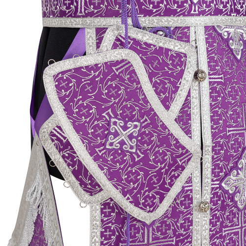 Иерейское облачение, парча "Афон", фиолетовое с серебром фото 8