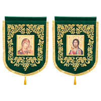 Хоругви малые вышитые зеленые, 45х65 см